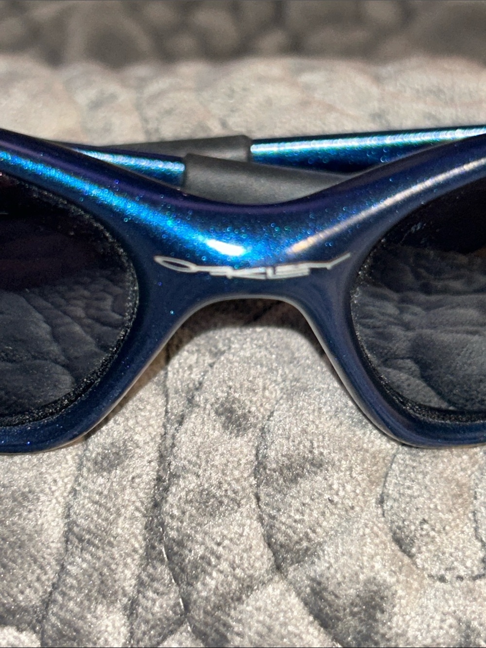 🤎Oakley Sunglasses MINUTE Metallic Blue Black Iridium Discontinued b338 - Picture 2 of 6